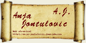 Anja Jontulović vizit kartica
